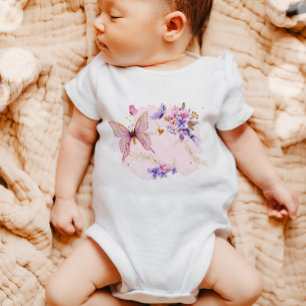 Body Para Bebé Camiseta rosa floral de cumpleaños para niña jardí