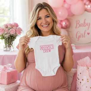 Body Para Bebé Camiseta rosa para bebé de la tripulación de primo