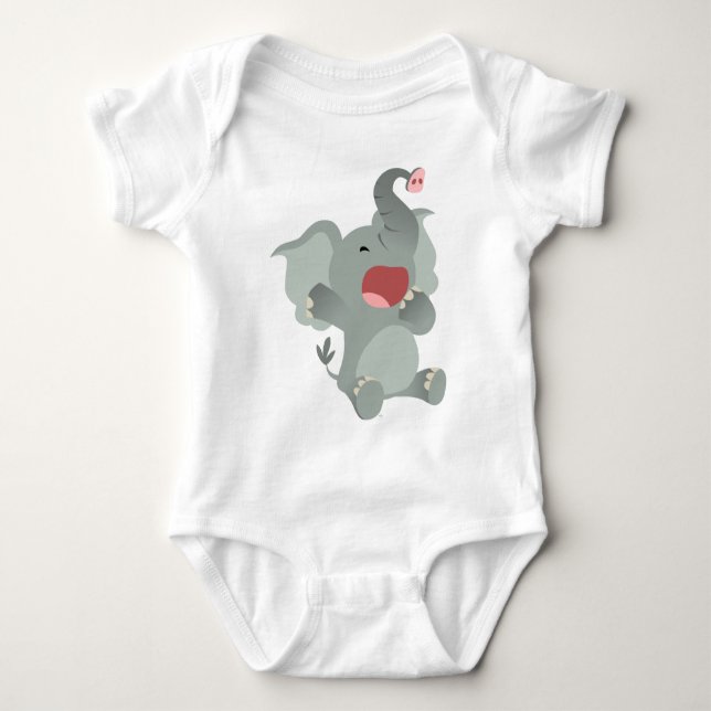 Body Para Bebé Camiseta soñolienta linda del bebé del elefante (Anverso)