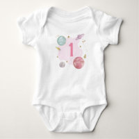 Camiseta Space 1st Cumpleaños Planetas Galaxia Uno