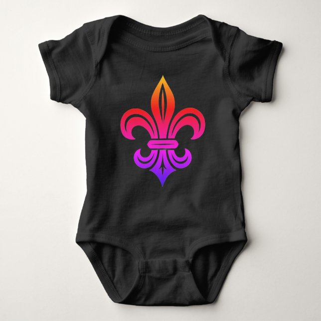 Body Para Bebé Camiseta "Stylized Fleur-de-lis" (Anverso)