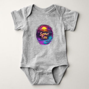Body Para Bebé Camiseta Vibrante Retro “Verano” Puesta de Sol