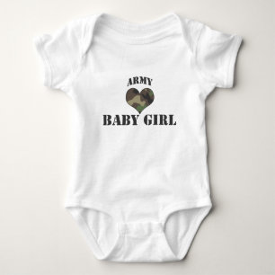 Body Para Bebé Camo Heart Army Baby Girl T-Shirt