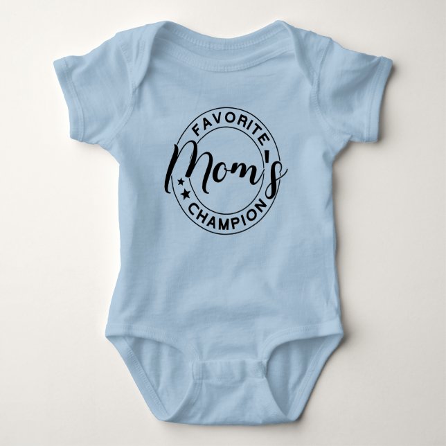 Body Para Bebé Campeón Azul Favorito de Mamá (Anverso)