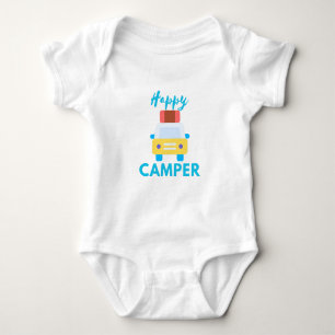 Body Para Bebé Camper feliz con auto amarillo/blanco con equipaje