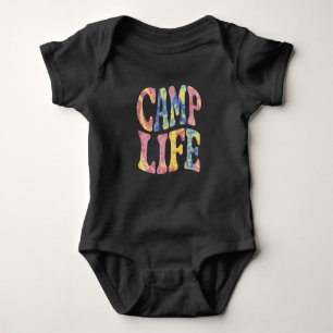 Body Para Bebé Camping Chicas de verano Camp Life Tie-Die Retro