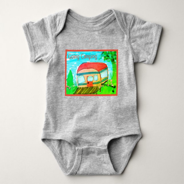 Body Para Bebé Camping en marcha (Anverso)