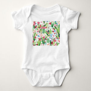 Body Para Bebé Campos Florales: Patrón de casas acuarelas