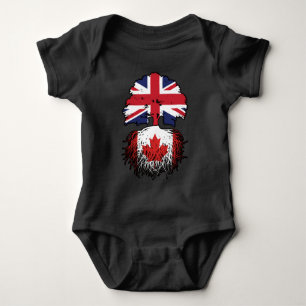 Body Para Bebé Canadá Bandera de raíces de árboles británicos bri