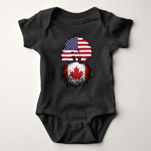 Body Para Bebé Canadá Canadiense Americano EEUU Árbol Raíces Band