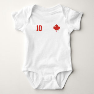 Body Para Bebé Canadá fútbol nombre y número personalizados