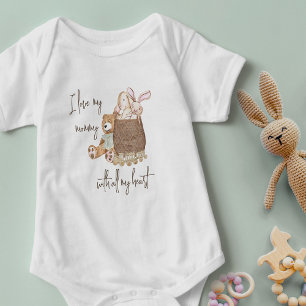 Body Para Bebé Canasta de juguetes de osito de peluche Te Amo Mam