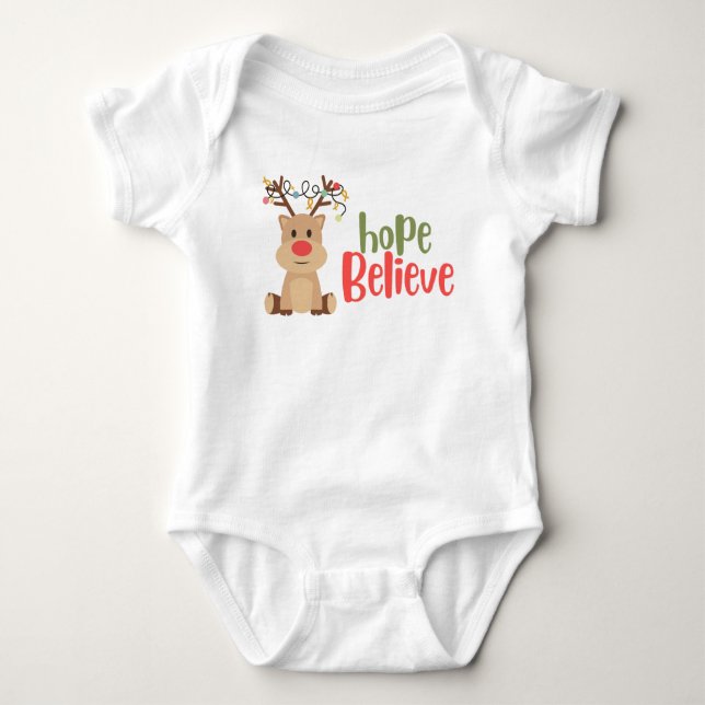 Body Para Bebé cáncer infantil. esperanza Navidades Baby Bodysuit (Anverso)