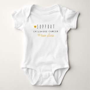 Body Para Bebé cáncer infantil. Nombre del equipo personalizado. 