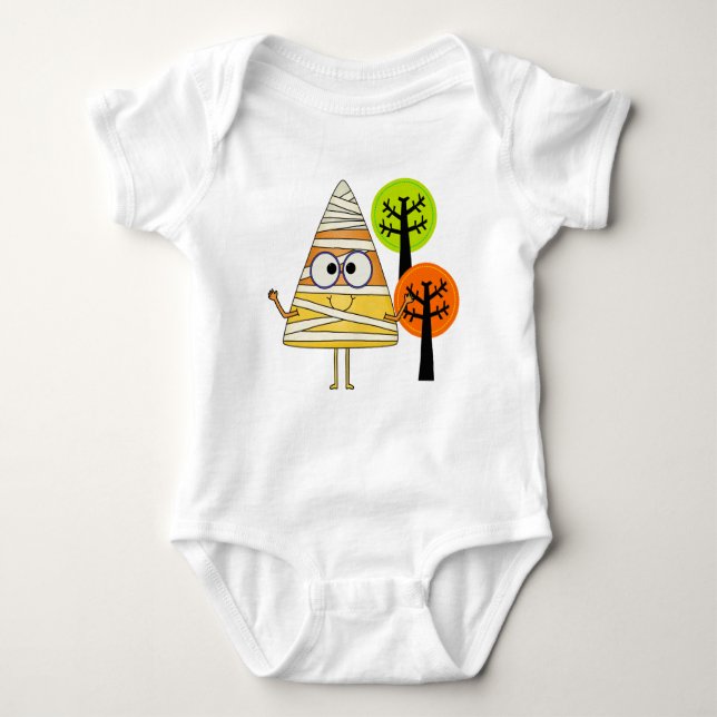 Body Para Bebé Candy Corn Mummy Halloween (Anverso)