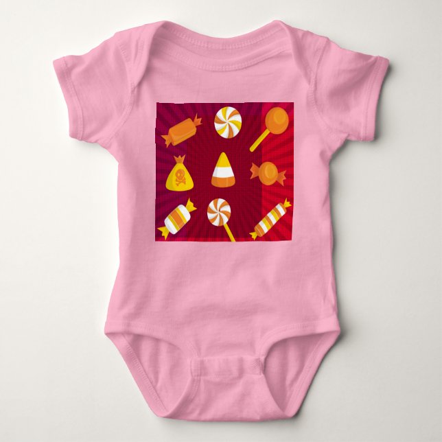 Body Para Bebé Candy de Halloween de PopArt (Anverso)