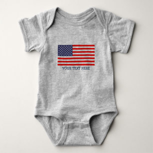 Body Para Bebé Cañeta de bebé de la bandera estadounidense patr