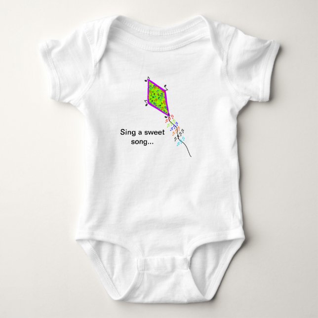Body Para Bebé Canto A Sweet Song Musical Notes Kite Infant Shirt (Anverso)