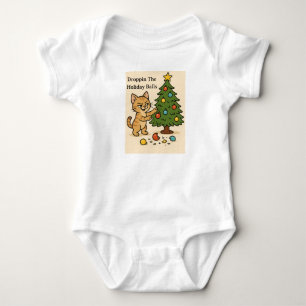 Body Para Bebé Caos de Navidad Gatito Sonriente