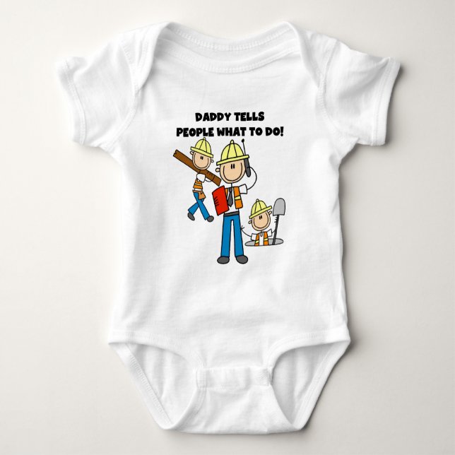 Body Para Bebé Capataz de la construcción del papá (Anverso)