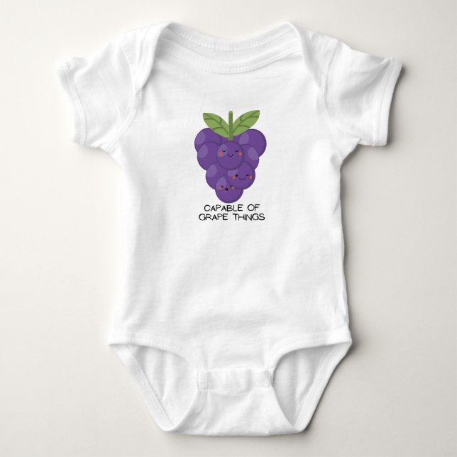 Body Para Bebé Capaz de uvas - ropa linda y divertida (Anverso)