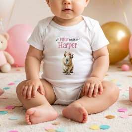 Body Para Bebé Capybara First Birthday • Birthday Outfit