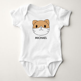 Body Para Bebé Cara de dibujos animados de gato lindo personaliza