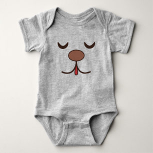 Body Para Bebé Cara de perro adorable gris