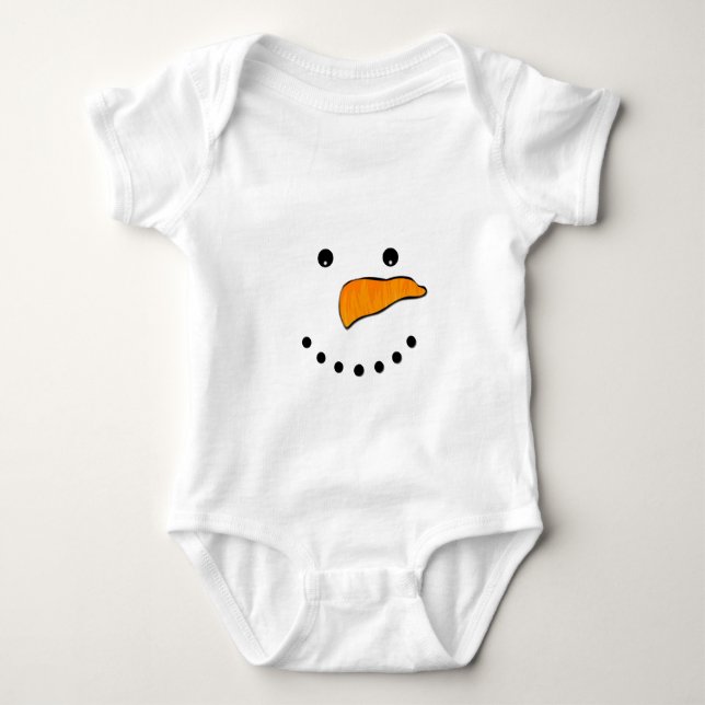 Body Para Bebé Cara de Snowman (Anverso)