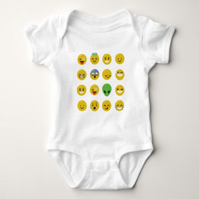 Body Para Bebé cara feliz de la emoji (Anverso)