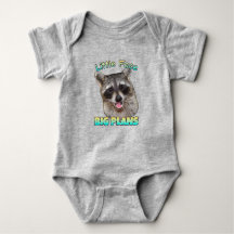 Cara pequeña, grandes planes Raccoon Baby Bodysuit