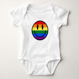 Body Para Bebé Cara sonriente arco iris