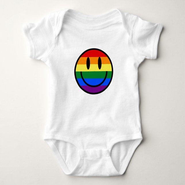 Body Para Bebé Cara sonriente arco iris (Anverso)