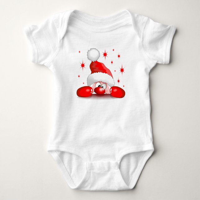Body Para Bebé Carácter de búsqueda de Santa Personalizado Cute © (Anverso)