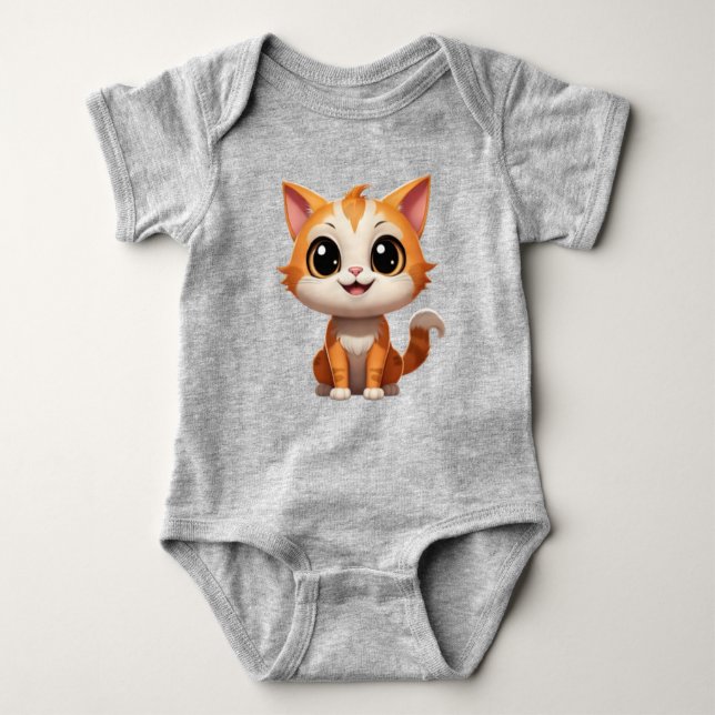 Body Para Bebé Carácter de estilo de Personalizado de gatos de Na (Anverso)