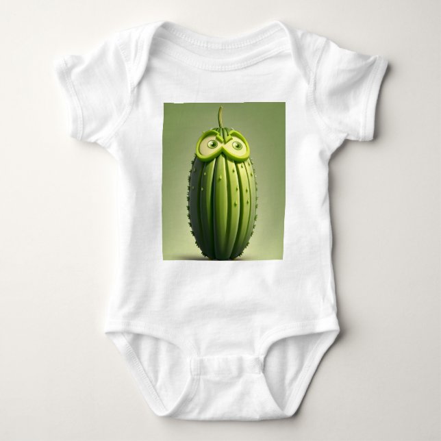 Body Para Bebé Carácter pepino gracioso (Anverso)
