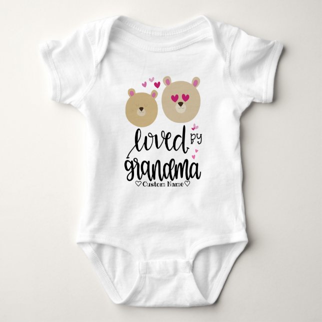 Body Para Bebé Caras de oso lindo - Amado por la abuela (Anverso)
