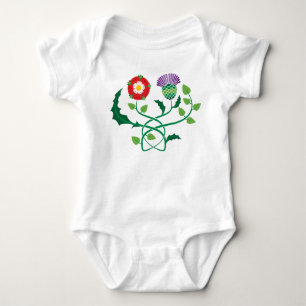Body Para Bebé Cardo escocés y mono color de rosa inglés del be