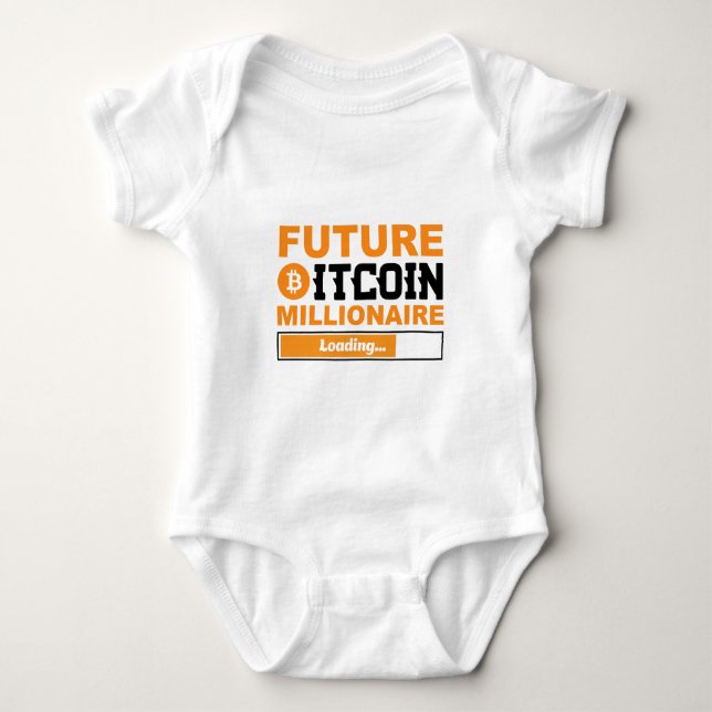 Body Para Bebé Carga de Bitcoin Millionaire Futuro (Anverso)