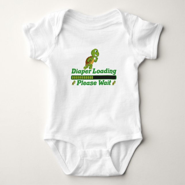 Body Para Bebé Cargando Diaper Por Favor Espere. Regalo gracioso  (Anverso)