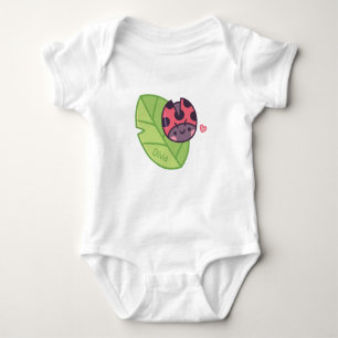 Body Para Bebé Cariñosa Mariquita En Hoja Niña