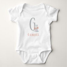 Carta personalizada y nombre traje de bebé
