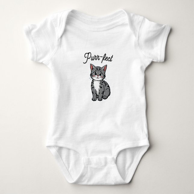 Body Para Bebé Cartoon Cat Purr-fect (Anverso)