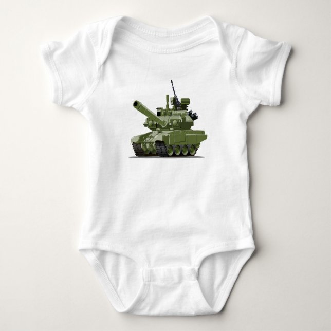 Body Para Bebé Cartoon modern armored tank (Anverso)