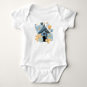 Body Para Bebé Casa de pájaro azul