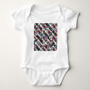 Body Para Bebé Cascanueces de Navidad a Cuadros Azul Burgundy