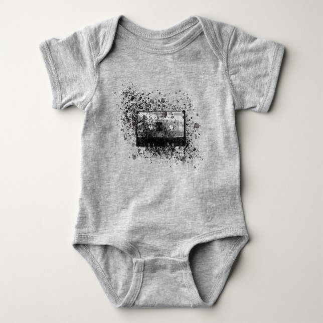 Body Para Bebé Casete de audio retro (Anverso)