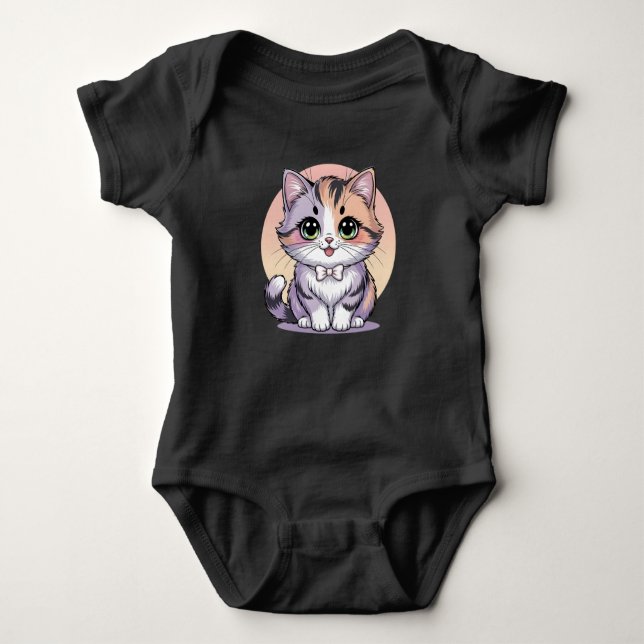 Body Para Bebé  Cat Baby Bodysuit Cute Kitten Green Eyes Infant (Anverso)