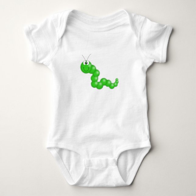 Body Para Bebé Caterpillar borroso verde (Anverso)