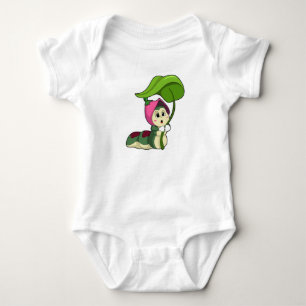 Body Para Bebé Caterpillar con hoja